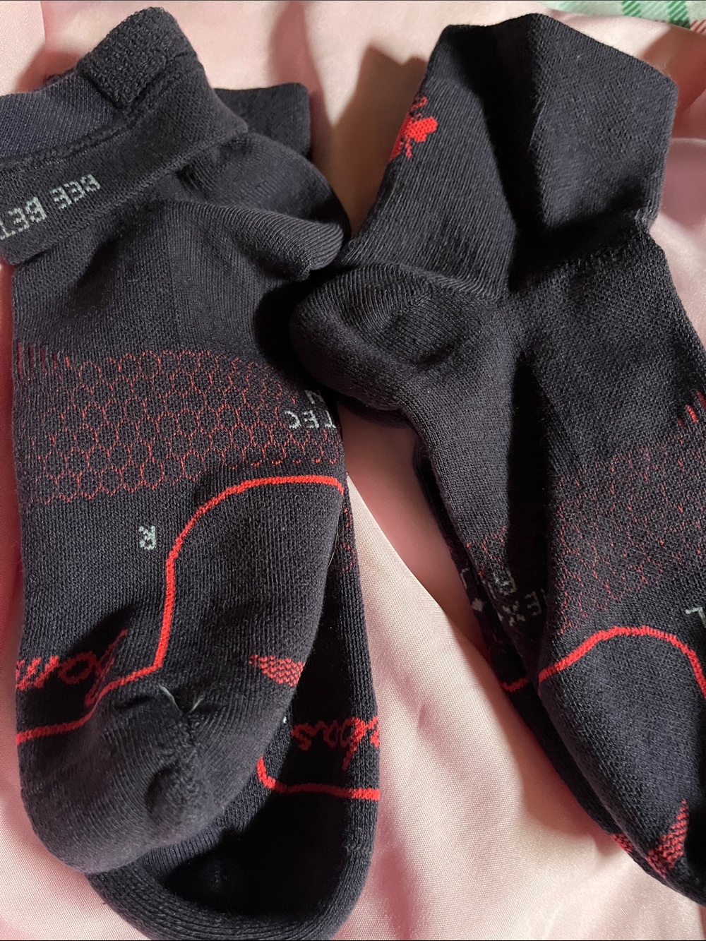 Men's Black Athletic Crew Socks with Red Performance Accents bombas